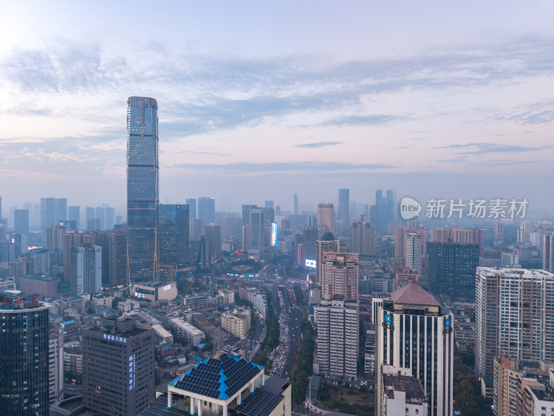 湖南长沙地标高楼长沙城市天际线航拍