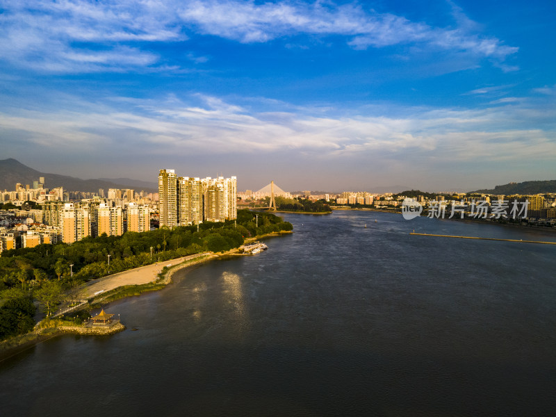 福建福州城市风光航拍