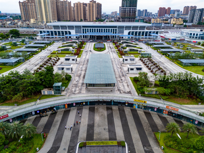 广西贵港城市风光交通航拍图