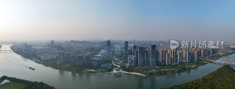 广东省佛山市顺德区中轴公园金凤凰广场航拍