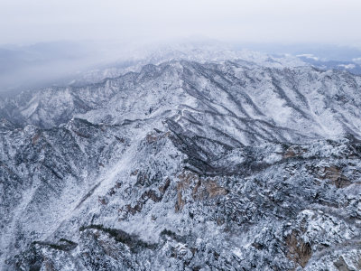 南阳老界岭冬季雪景风光