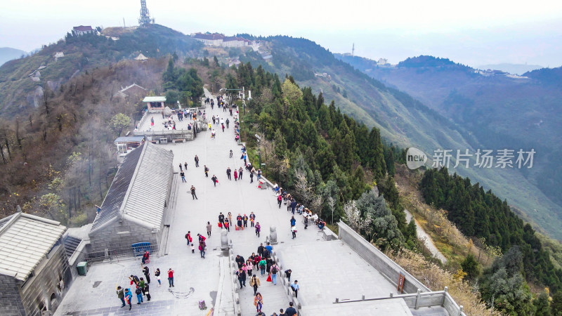 航拍湖南南岳衡山祝融峰5A景区