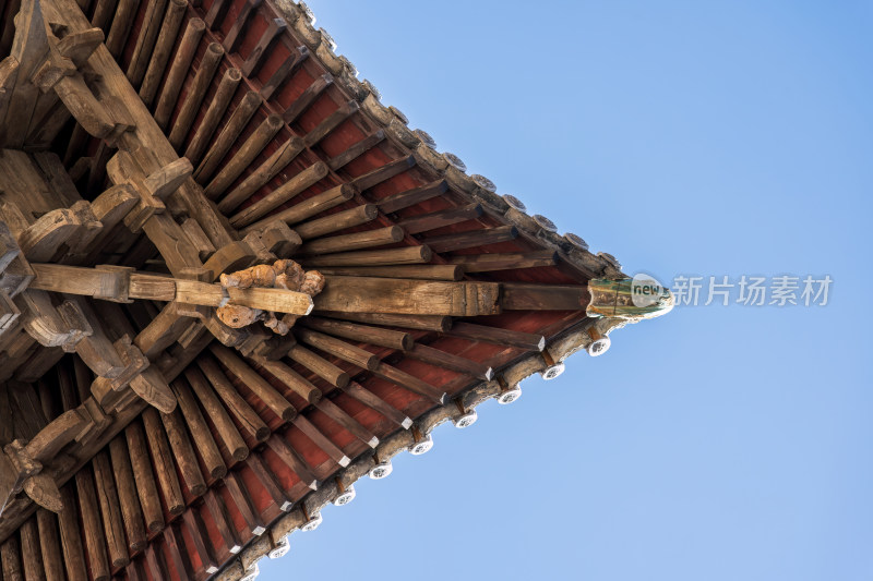 山西晋城青莲寺古建筑斗拱细节特写