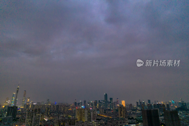 广州城市夜景航拍摄影图