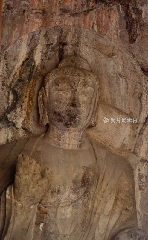 中国河南洛阳龙门石窟的潜溪寺的佛像