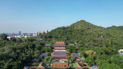 航拍广东珠海圆明新园