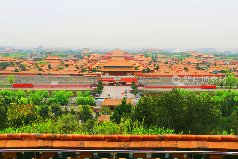 历史古迹古建筑北京故宫博物馆红墙绿瓦