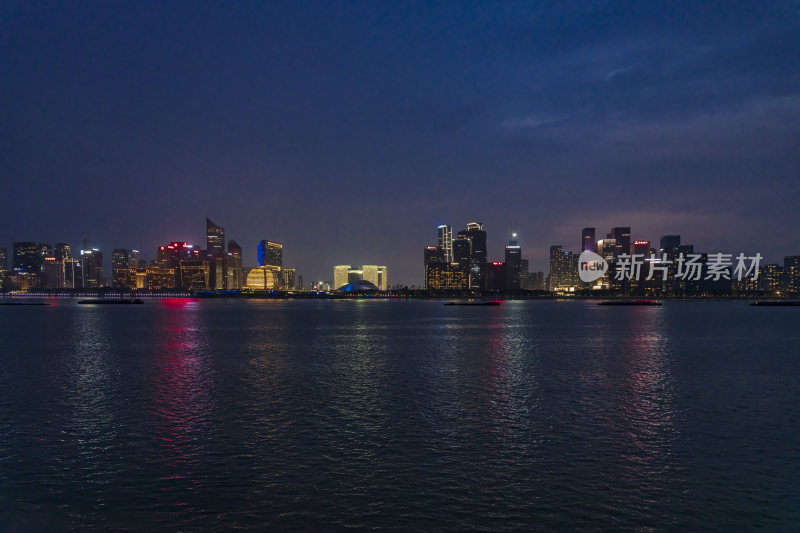 杭州钱江新城城市阳台夜景