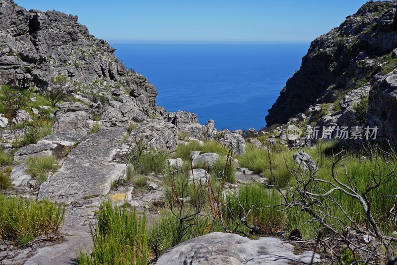 南非桌山Table Mountain，山顶风景，岩石