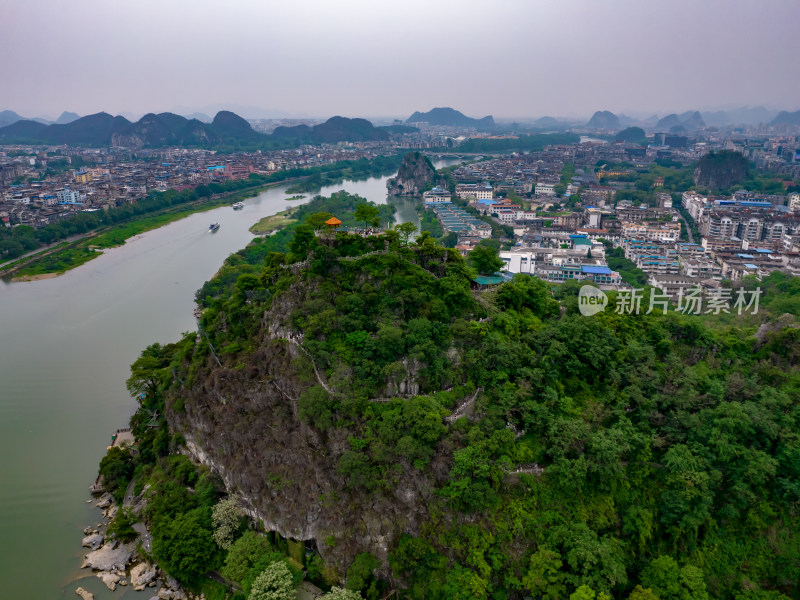 广西桂林山水风光航拍摄影图