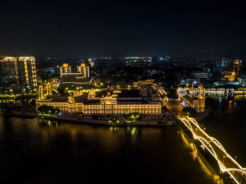 福建福州城市夜景灯光航拍摄影图