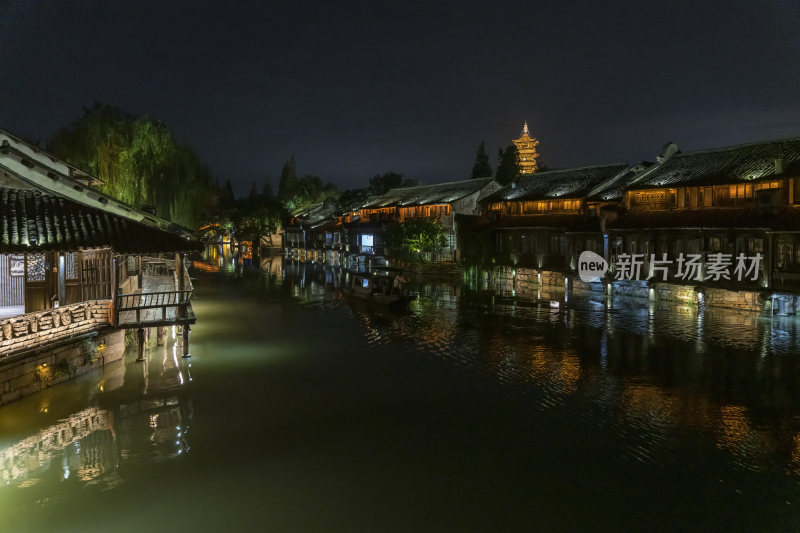 浙江嘉兴乌镇西栅夜景