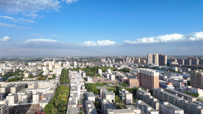 甘肃张掖大景张掖建设航拍摄影图