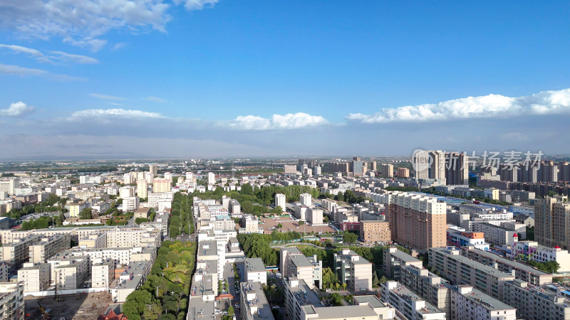 甘肃张掖大景张掖建设航拍摄影图