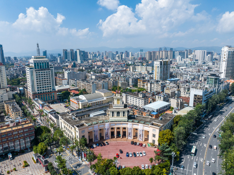 昆明市五华区云南美术馆航拍城市建筑