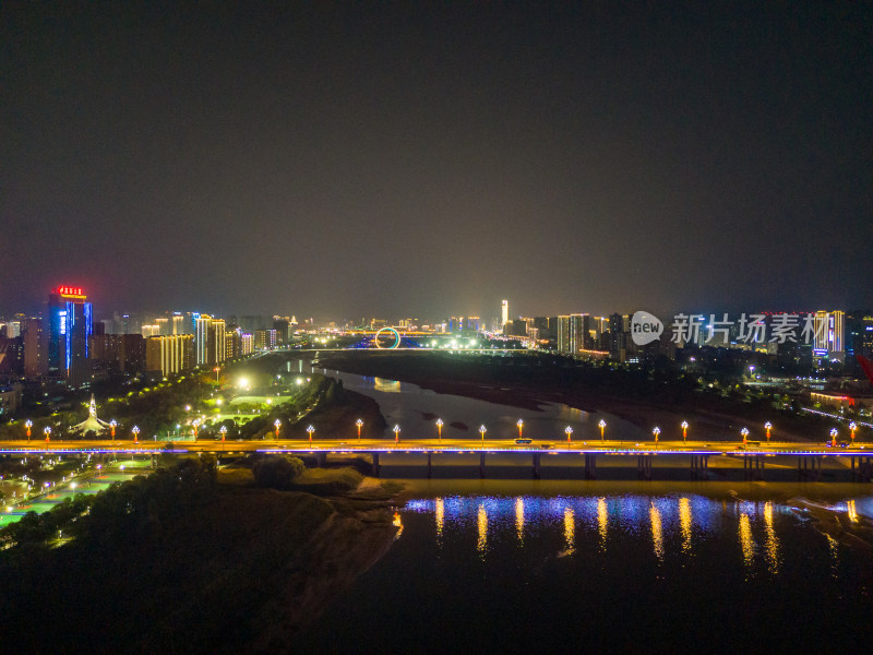 陕西宝鸡城市风光航拍图