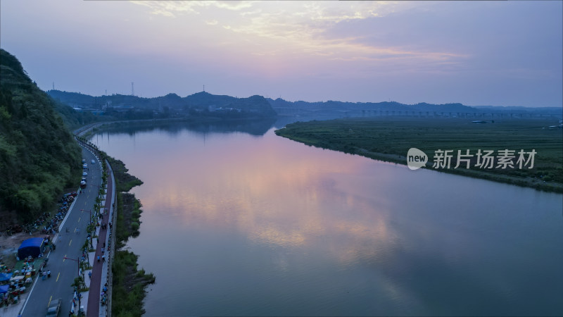 航拍涪江桂林坝