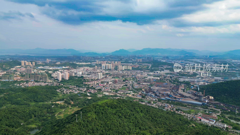 湖北黄石城市建设航拍图