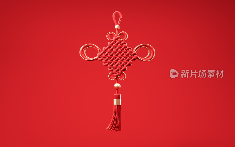 中国风古风中国结3D渲染