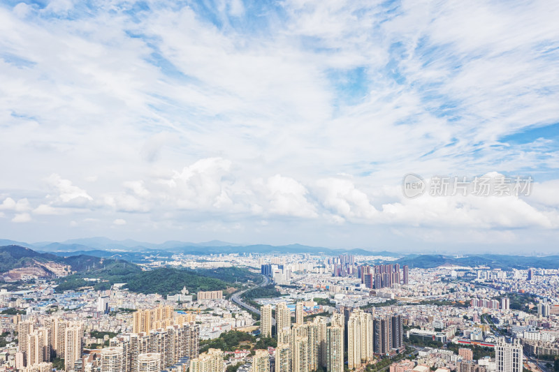 广东省深圳市福田区城市建筑群白天风光