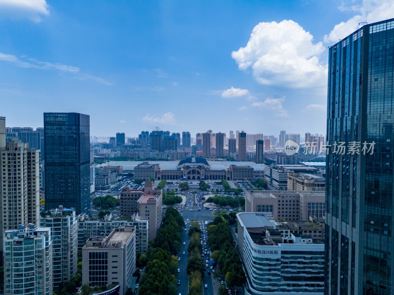 湖北武汉城市风光地标建筑航拍