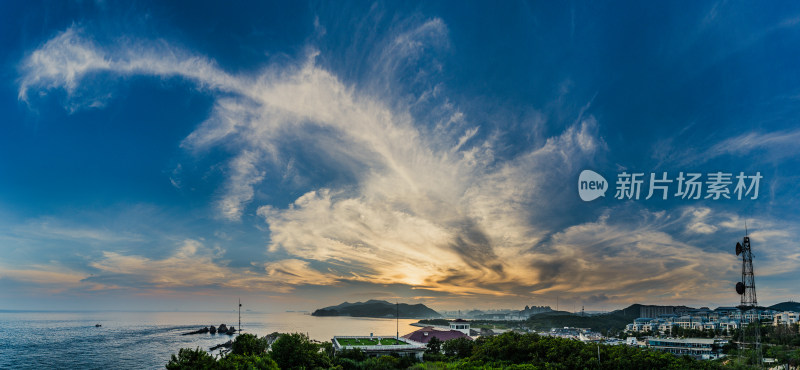 大连琥珀湾日落全景