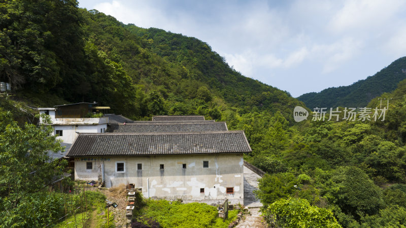 广东省梅州市桥溪古村景区航拍