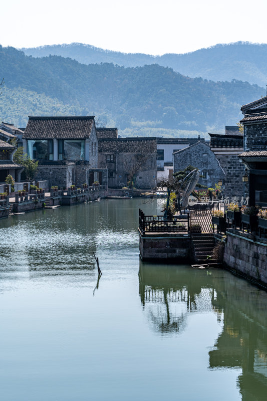 浙江宁波东钱湖韩岭老街水街景点景观