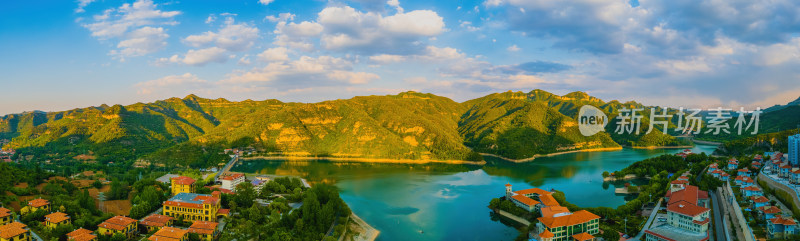 山东青州泰和山风景区绿水青山风景航拍