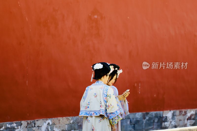 春日中的北京天坛公园斋宫风景优美