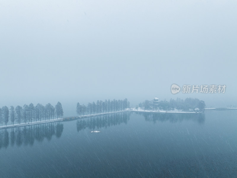 武汉东湖风景区雪景风光