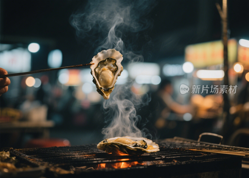 生蚝烤生蚝清蒸生蚝海鲜餐饮美食