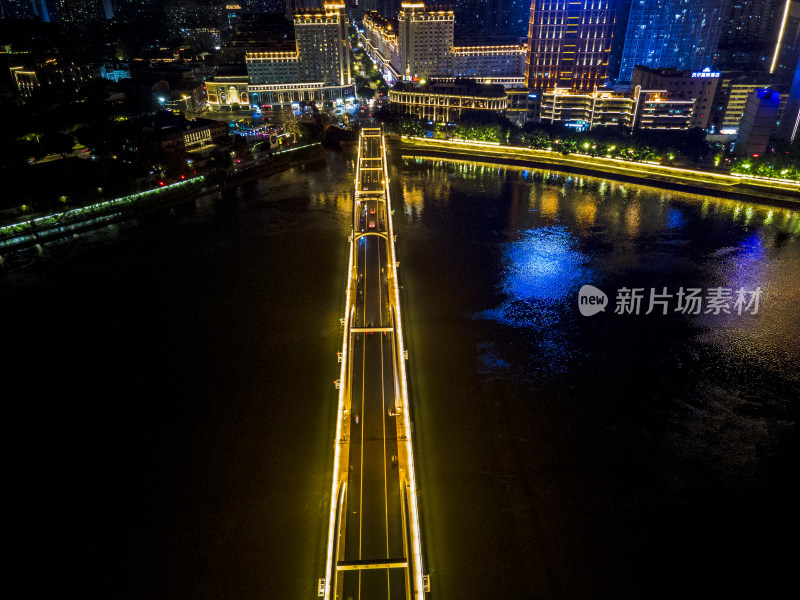 福建福州闽江中洲岛解放大桥航拍摄影图