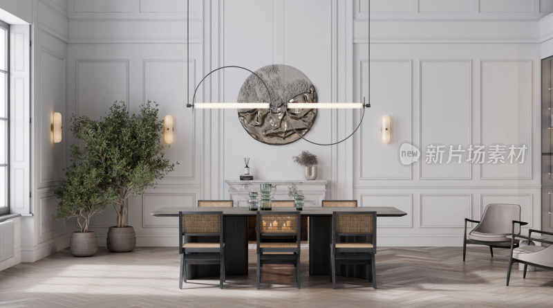 现代简约风格餐厅室内场景