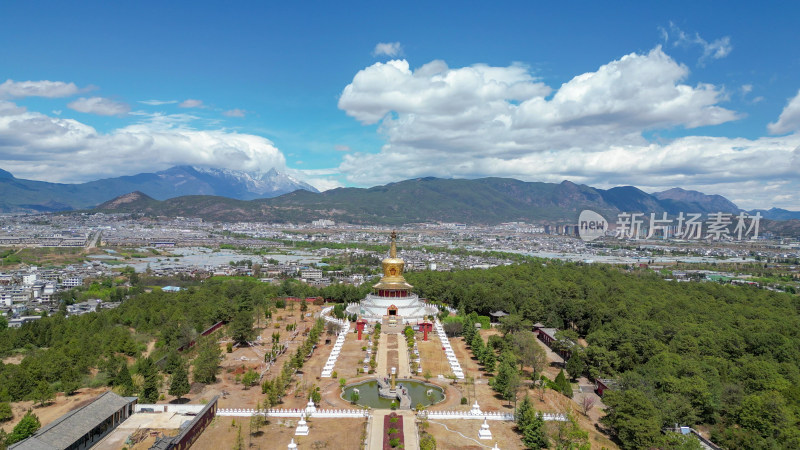 航拍云南丽江金塔景区4A景区