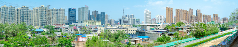 陕西渭南城市风光全景图，从城中村到市中心