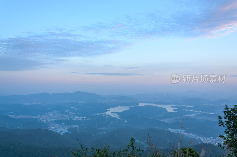 深圳羊台山公园夕阳晚霞火烧云自然风光