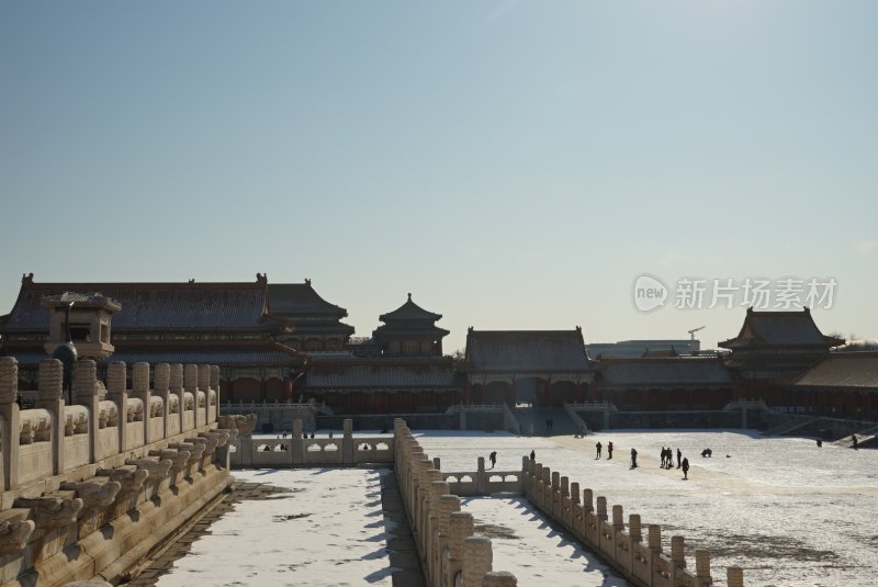 故宫雪景古建筑全景
