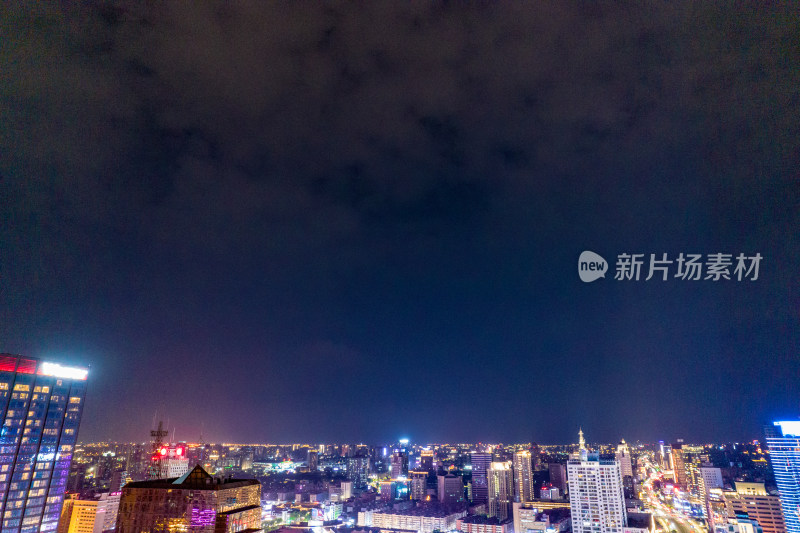 浙江宁波城市夜景灯光航拍摄影图