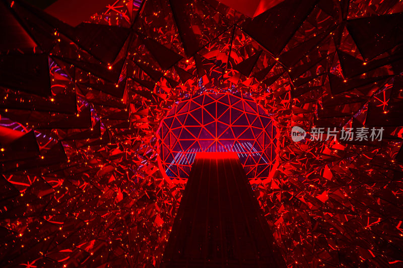 科技感几何结构光影空间