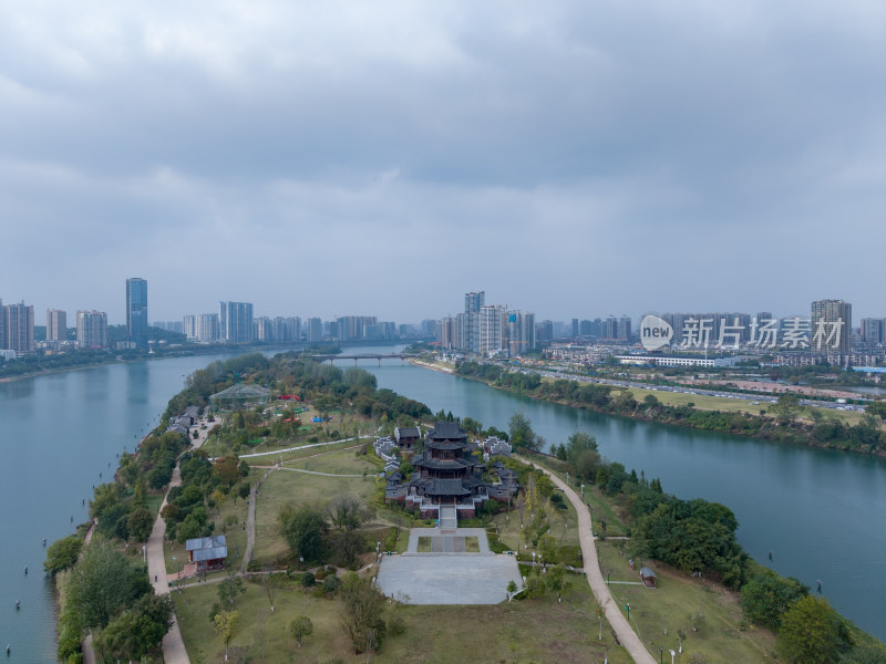 湖南衡阳东洲岛衡阳湘江风光