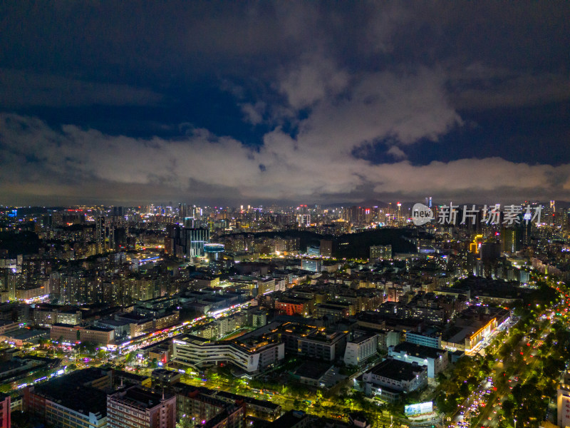 深圳城市大景夜景航拍图