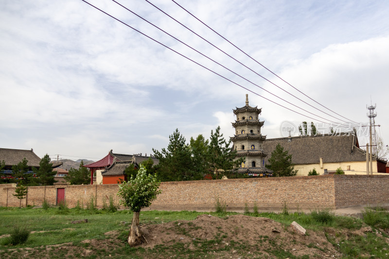 佛教居士林塔古塔寺院中国古代传统建筑