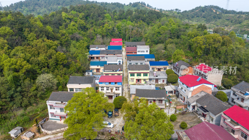 山区新农村航拍场景