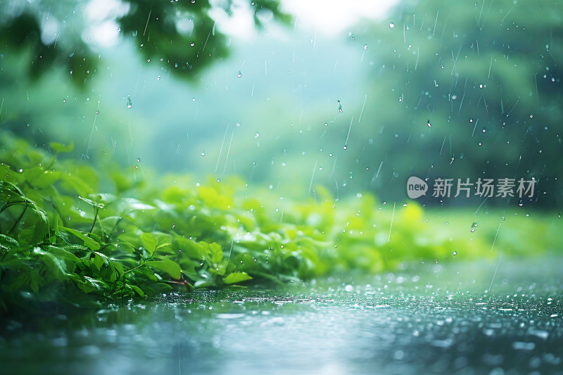 自然风景植物背景雨水