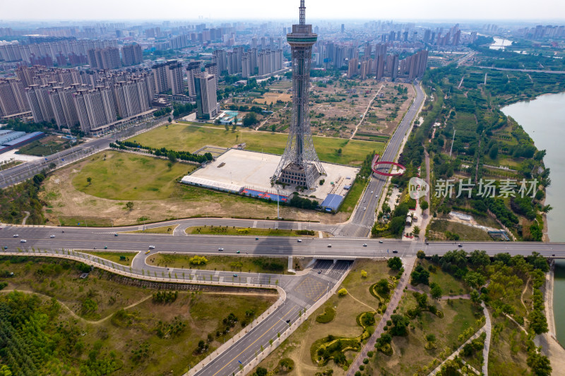 河南周口城市建设航拍图