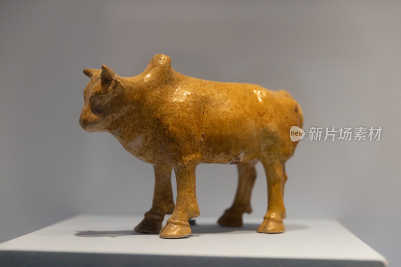 中国国家博物馆中国古代钱币展浅黄釉陶牛