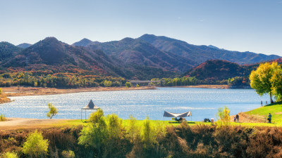 北京金海湖碧波岛 秋季 露营地