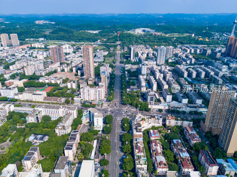 德阳城市风光航拍图