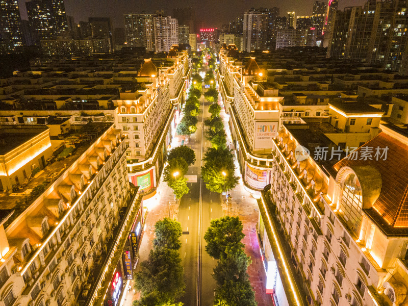 福建福州城市夜景灯光航拍摄影图